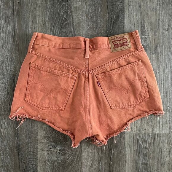 Levi’s 501 High Rise Denim Jean Shorts Orange - Size: 28 - Picture 2 of 8